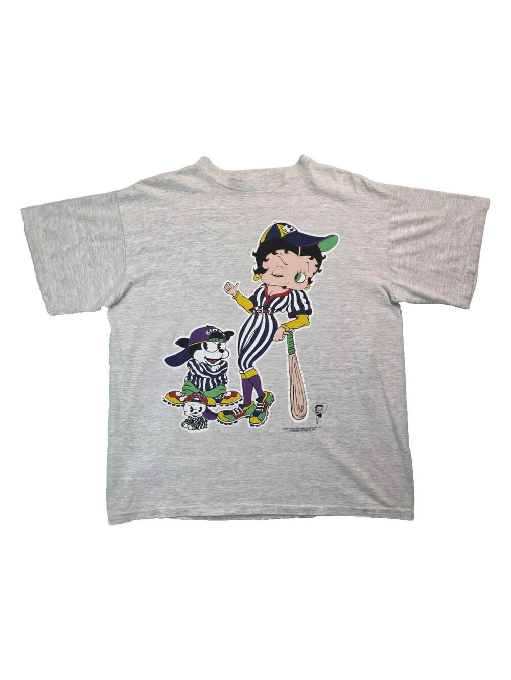 Betty Boop Vintage 90s King Features Baseball Double Sided T Shirt Size XL
